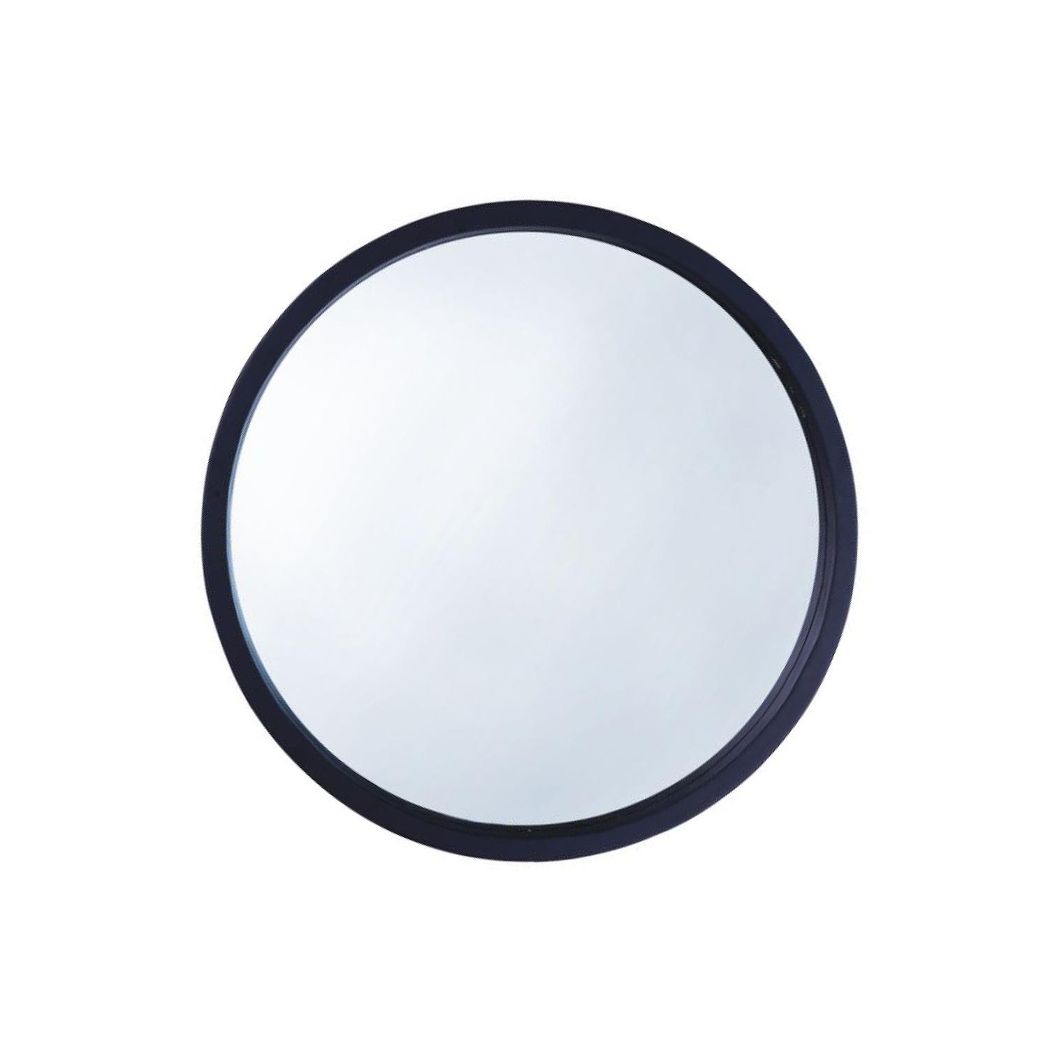 Miroir mural rond en bois 30 po, noir