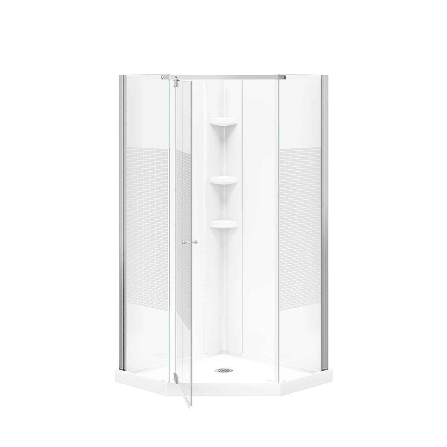 Ensemble de douche néo-angle Begonia Carbon, 36 po