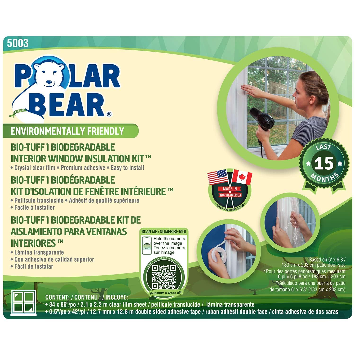 Trousse d'isolation biodégradable pour fenêtre, 84 po x 86 p