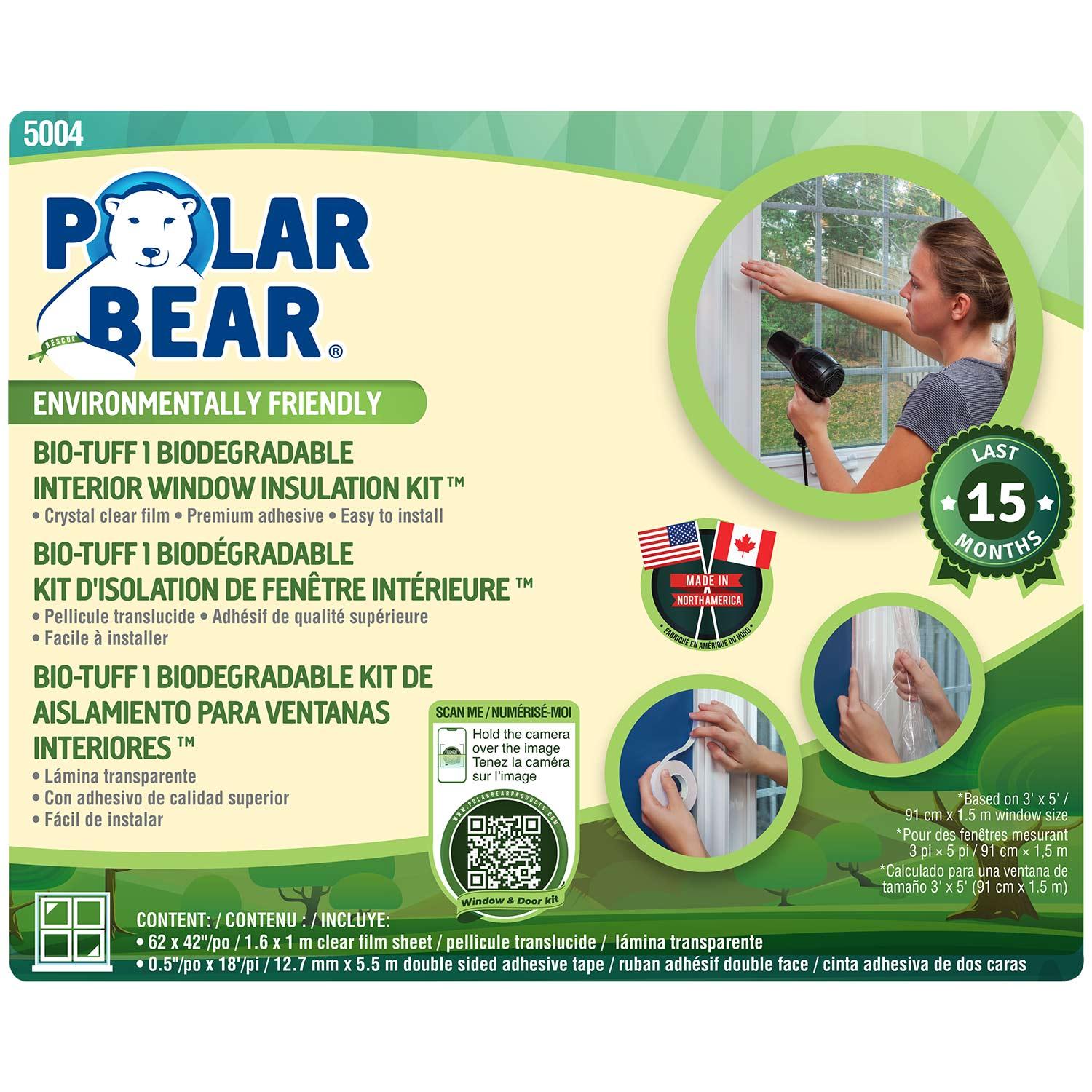 Trousse d'isolation biodégradable pour une fenêtre, 62 po x