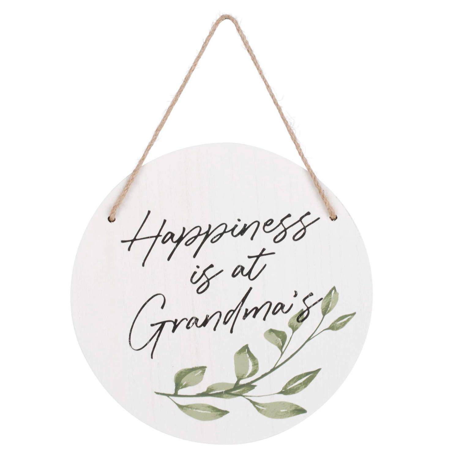 9" Diameter Happiness at Grandma's Wall Plaque