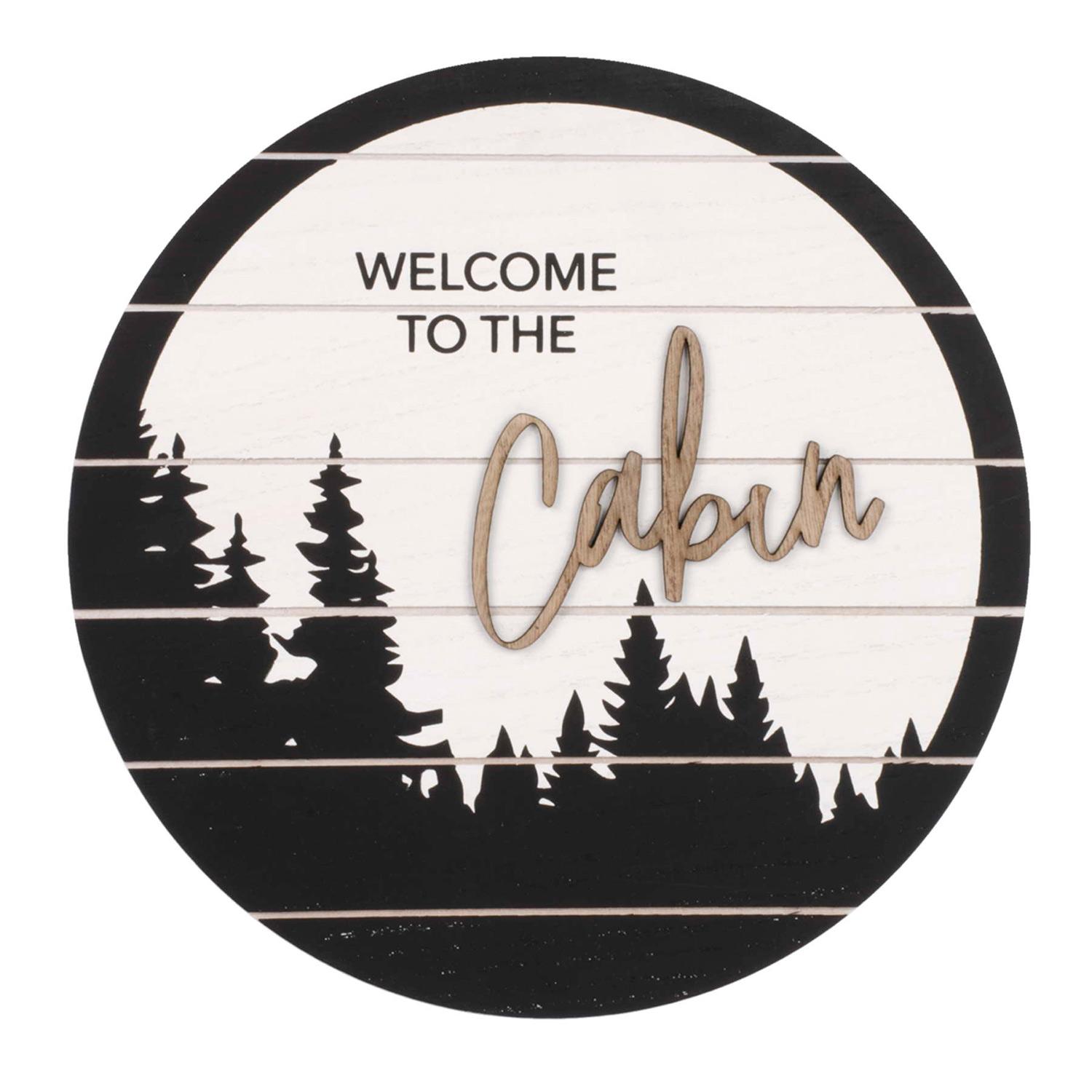 12" Diameter Welcome to the Cabin Wall Plaque