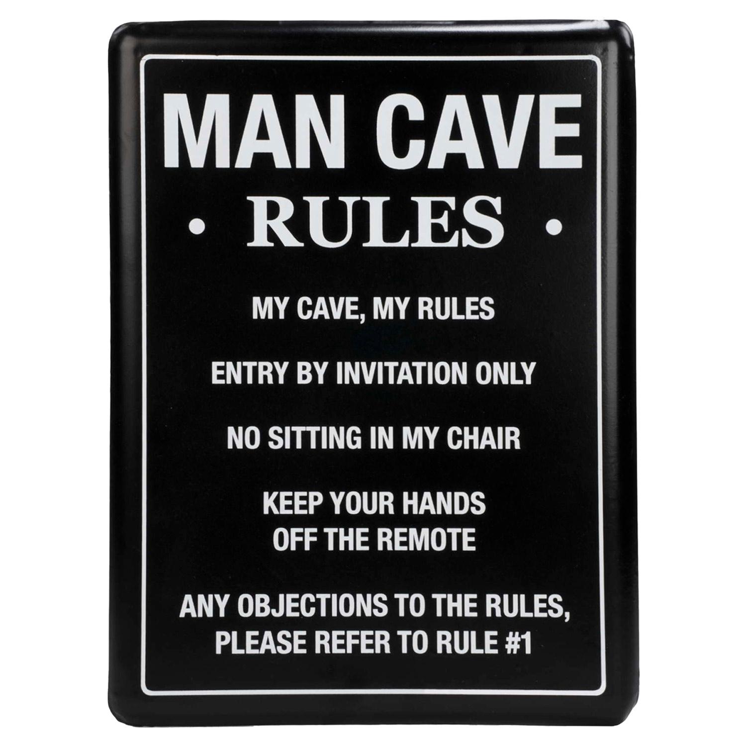 12" x 16" Man Cave Rules Wall Plaque
