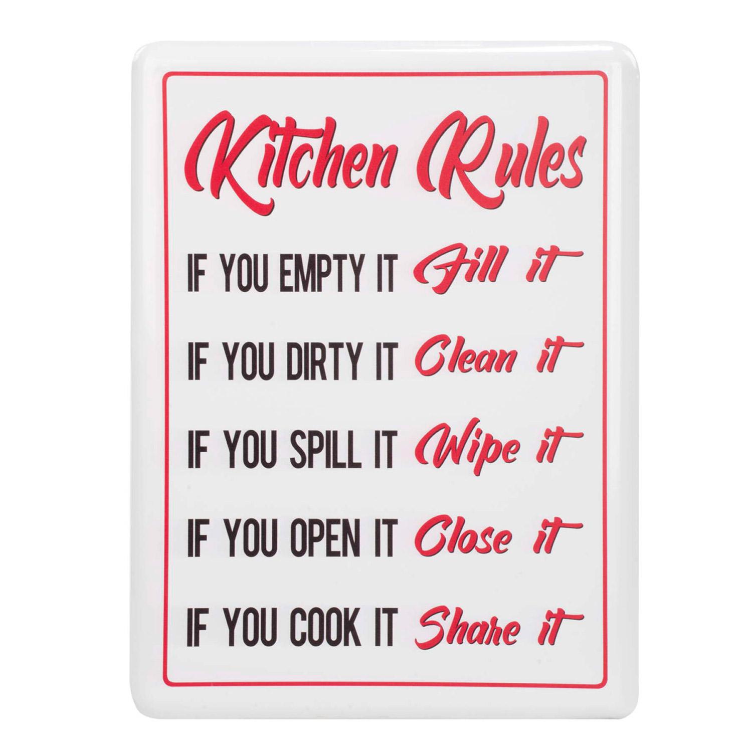 12" x 16" Kitchen Rules Wall Plaque