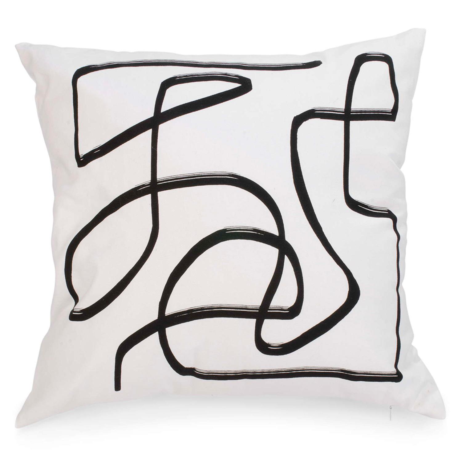 Coussin à motif de lignes abstraites, 17 po x 17 po