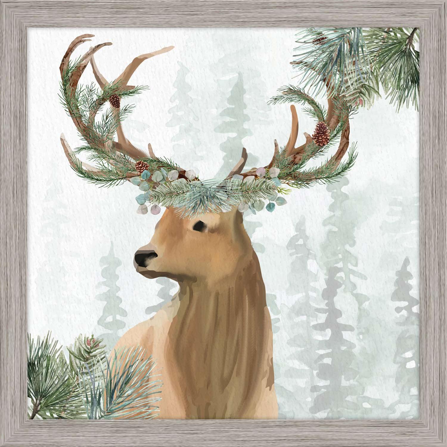Décoration murale de Noël encadrée, Noël des bois, 18 po x 1