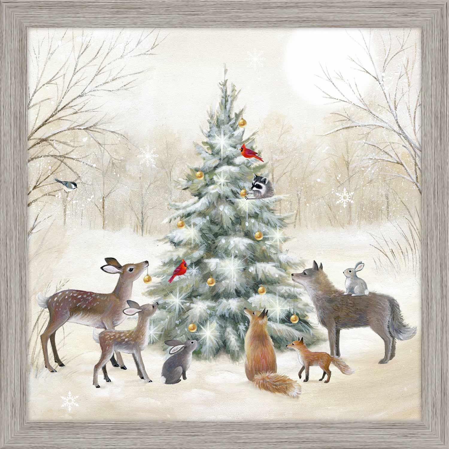 18" x 18" Christmas Framed Woodland