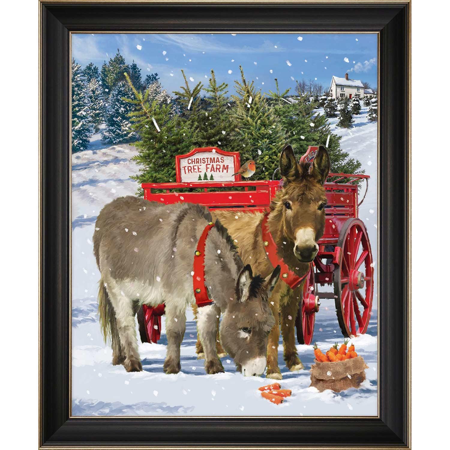 16" x 20" Christmas Framed Tree Farm