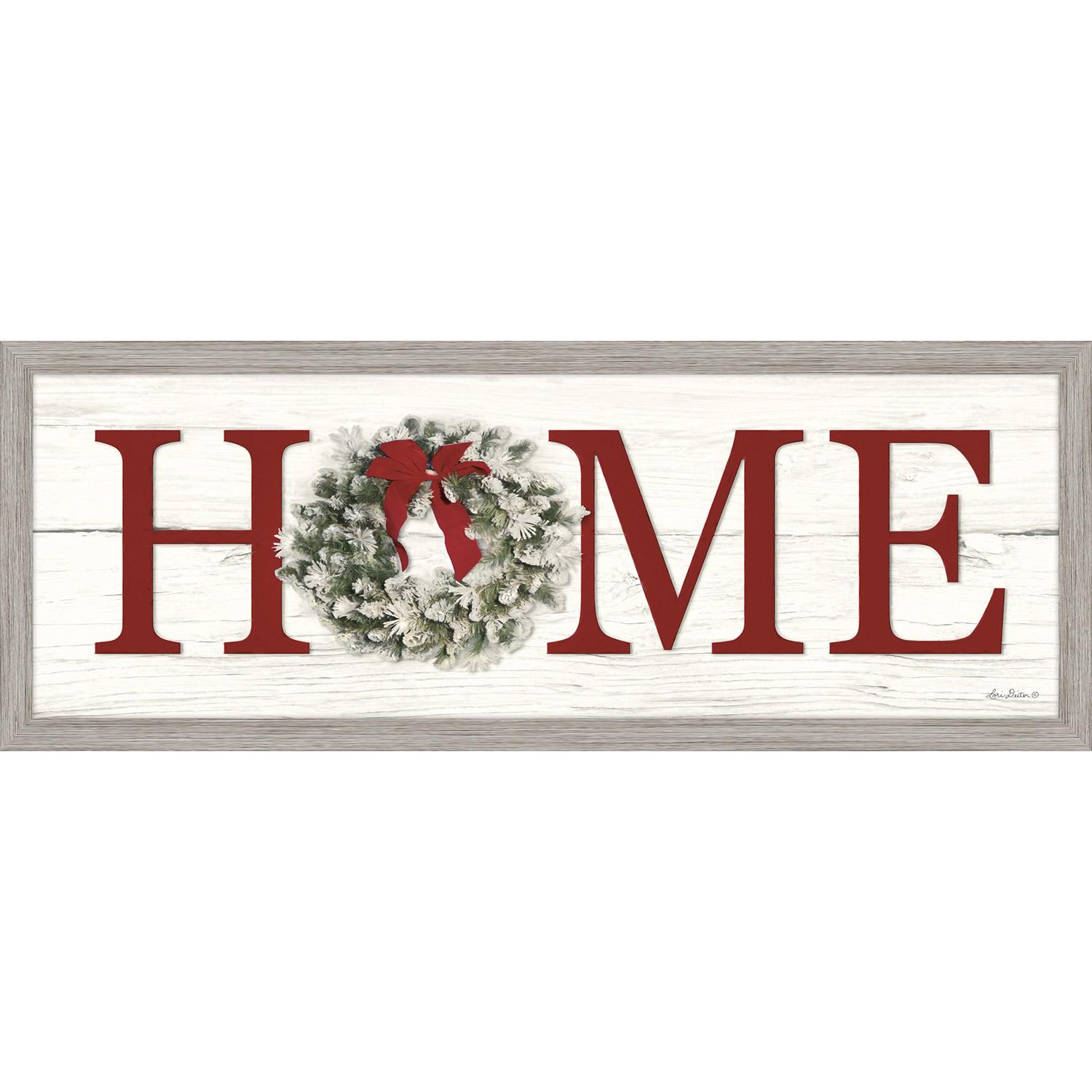 12" x 36" Christmas Framed Christmas Home