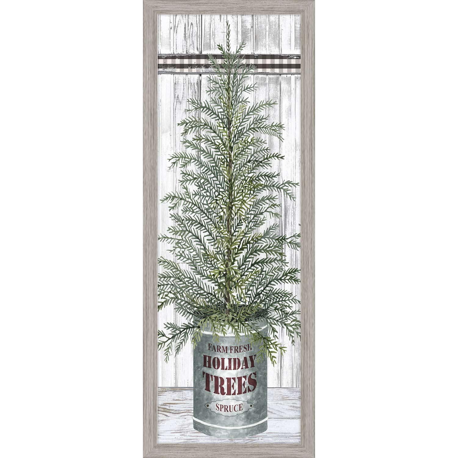 12" x 36" Christmas Framed Spruce Tree