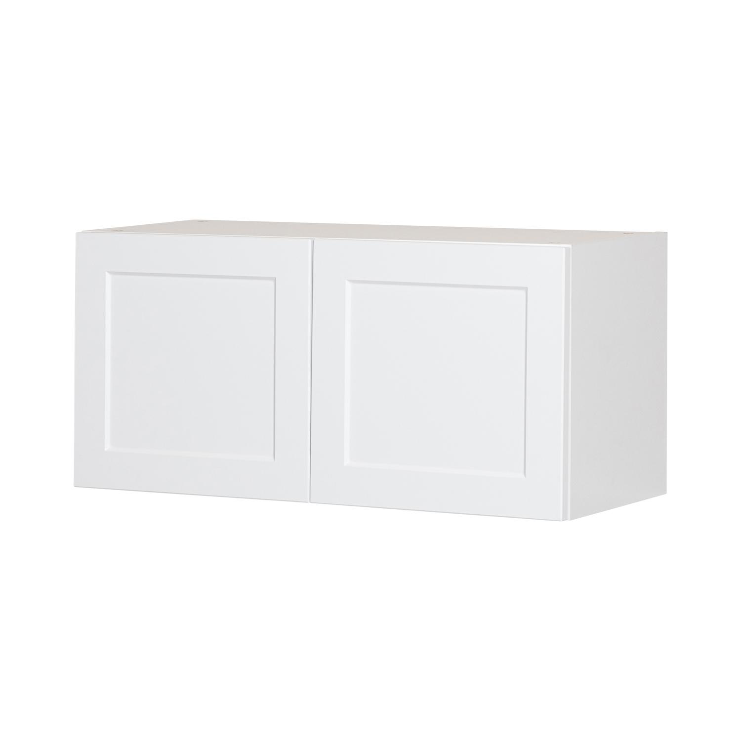30" x 14" White Thermafoil Shaker Refrigerator Cabinet