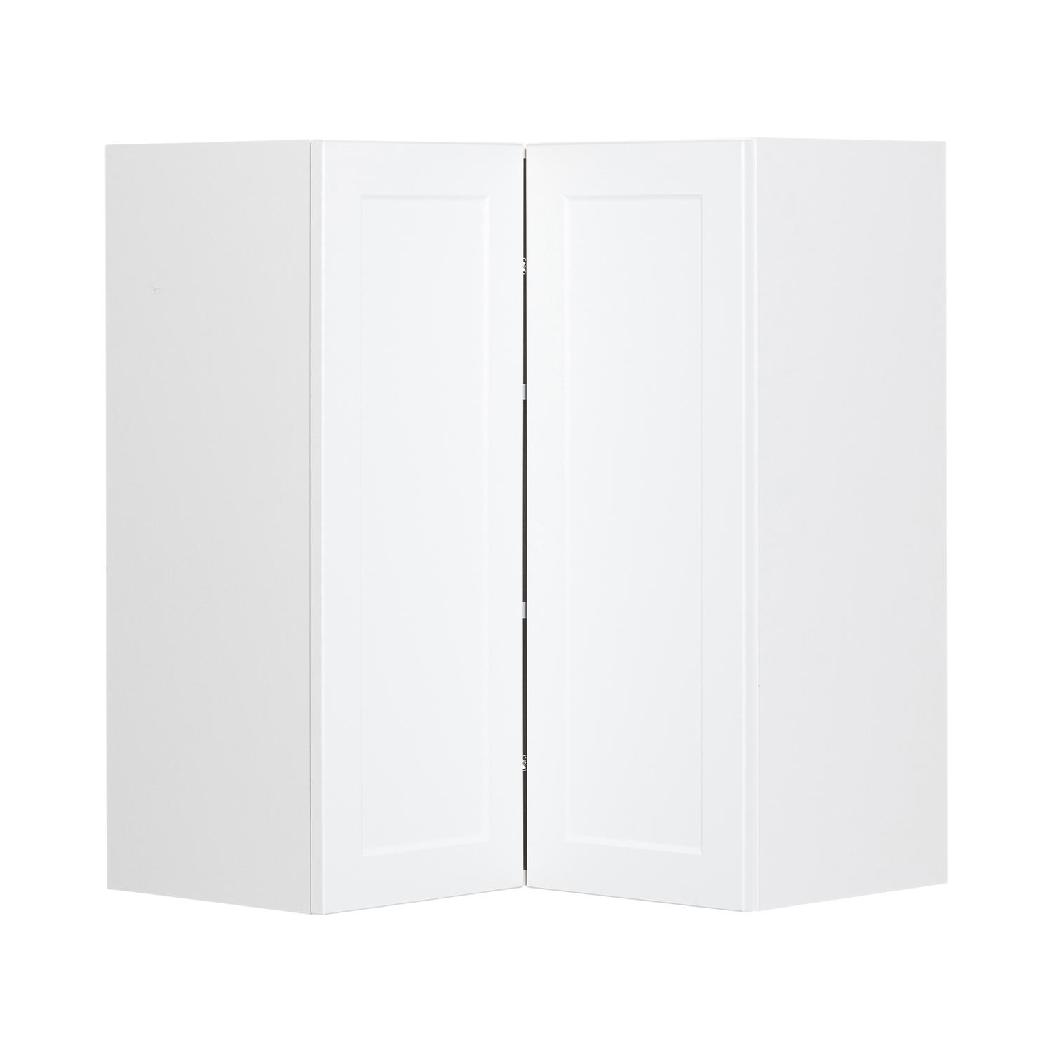 24" x 24" White Thermafoil Wall Shaker Corner Cabinet
