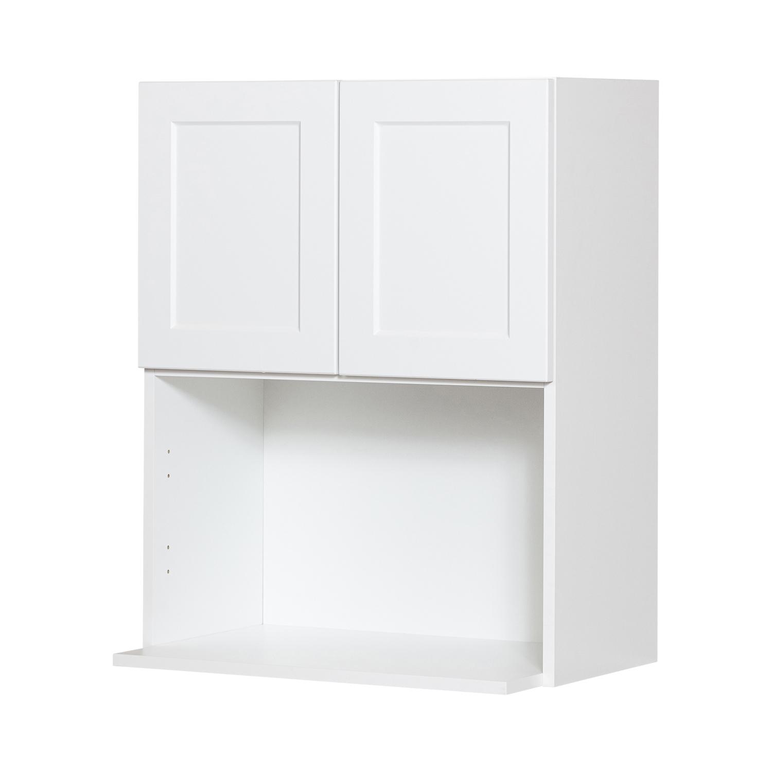 24" x 30" White Thermafoil Shaker Wall Microwave Cabinet