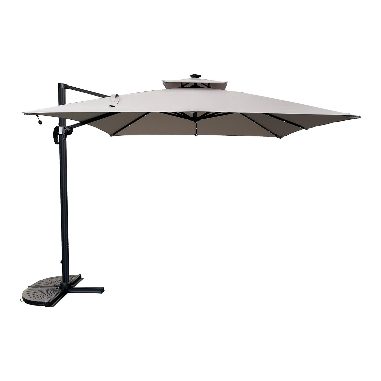 Parasol décallé de luxe de 10 pi avec lumières