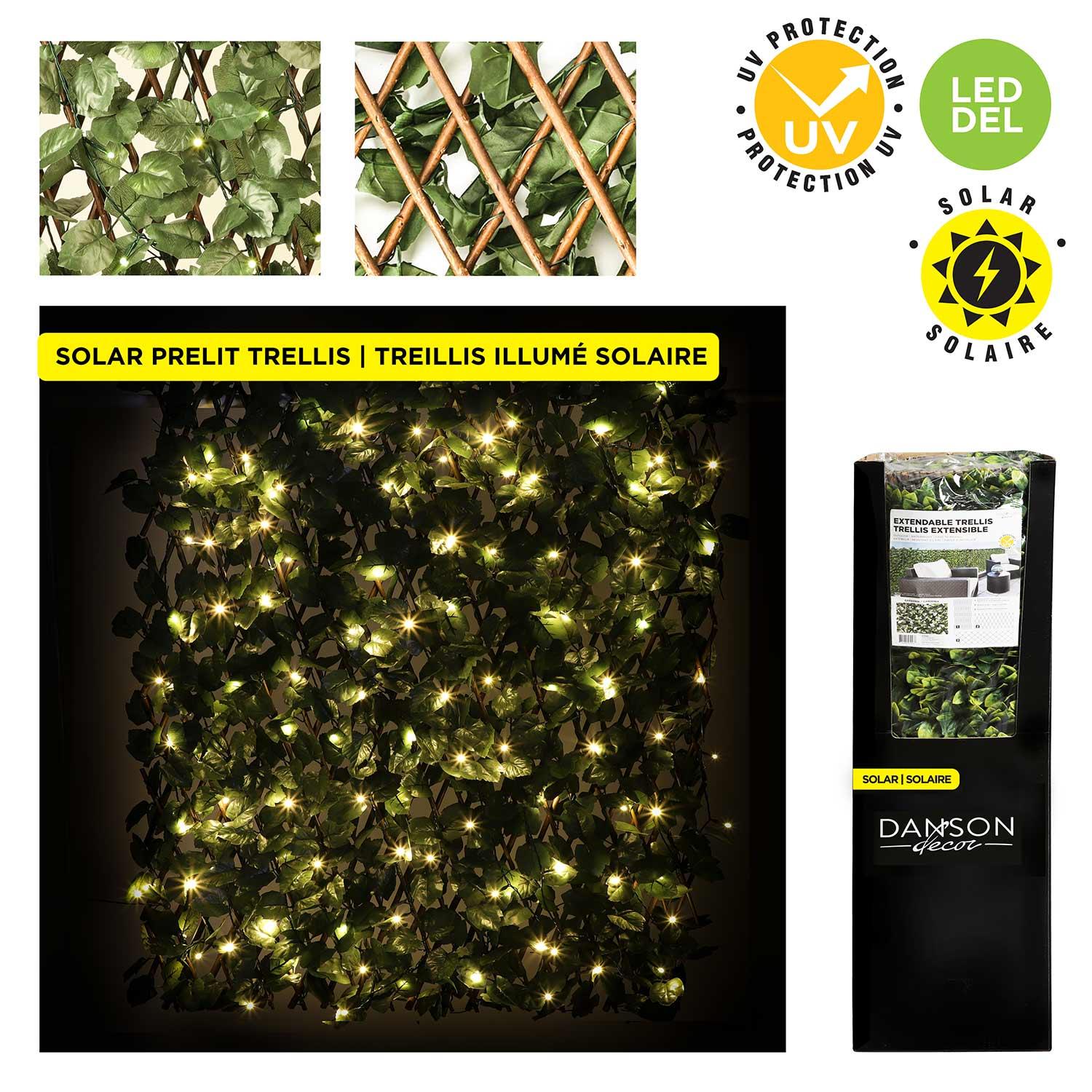 Expandable  Privacy  Lattice Solar With Maple Leaf  -72"X3