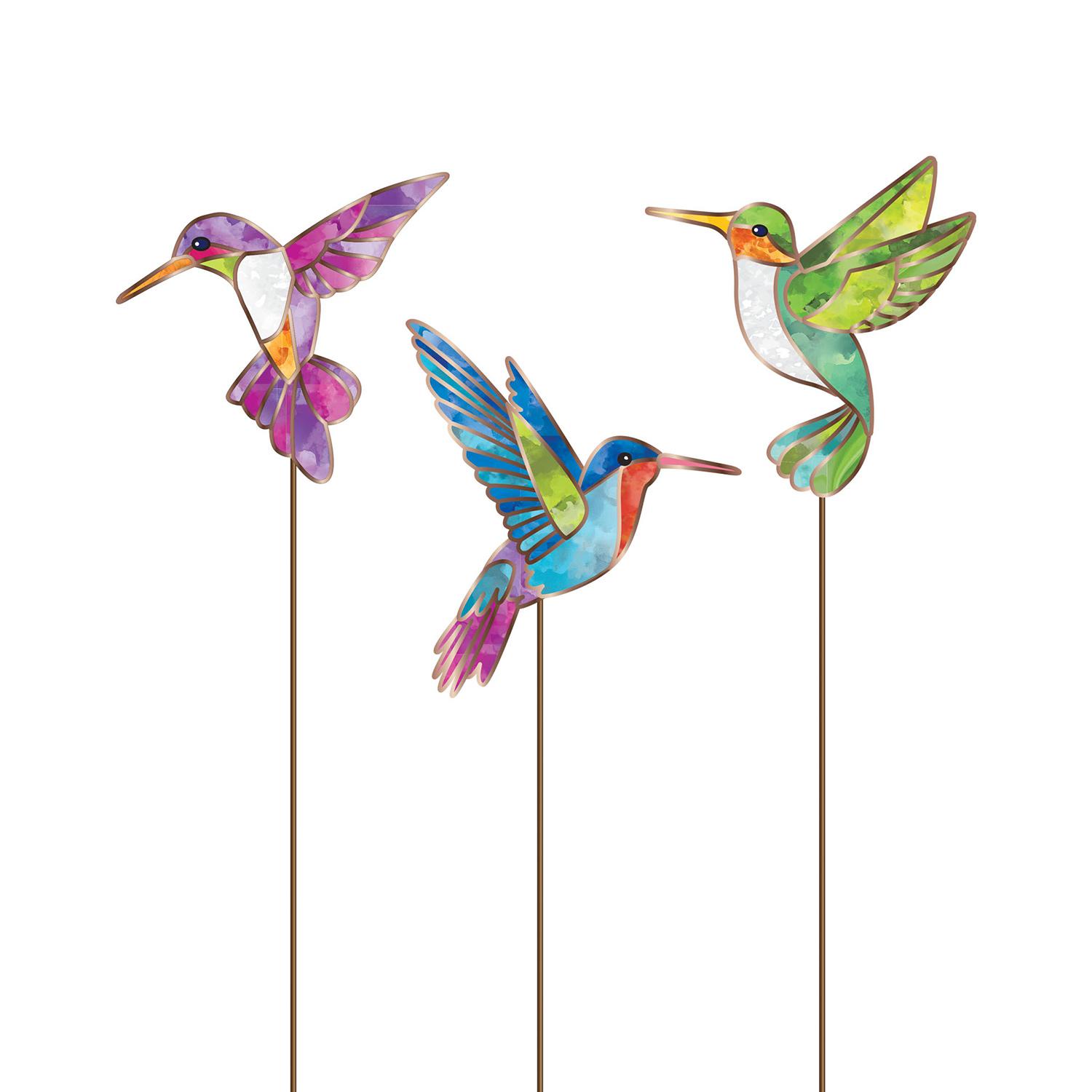 Glass Hummingbirds Plant Picks