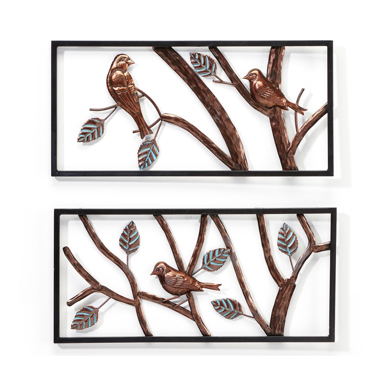Metal Bird Plaque Wall Décor