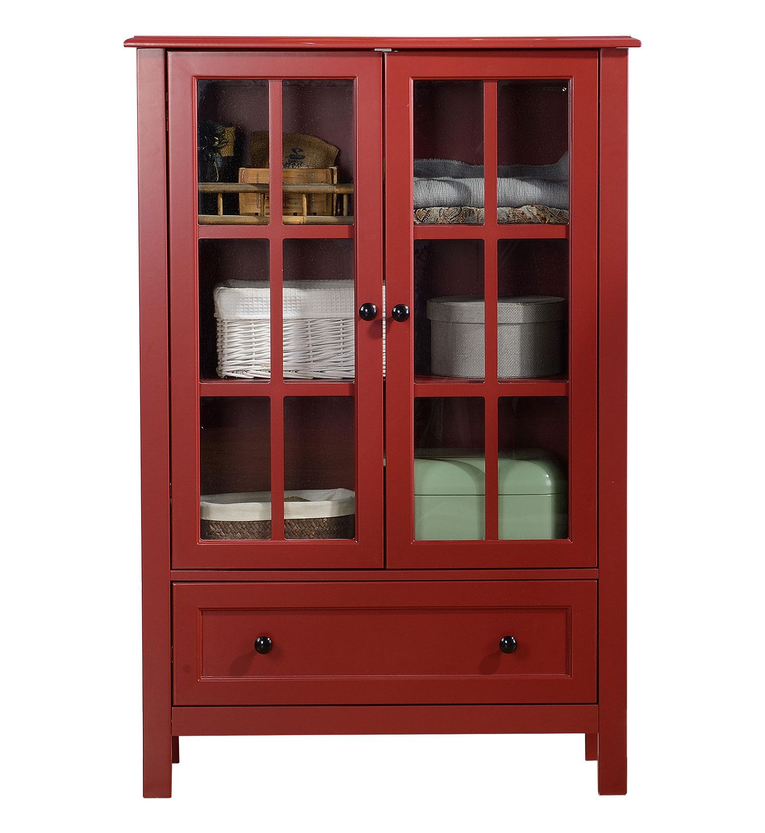 Garde-manger rouge à deux portes