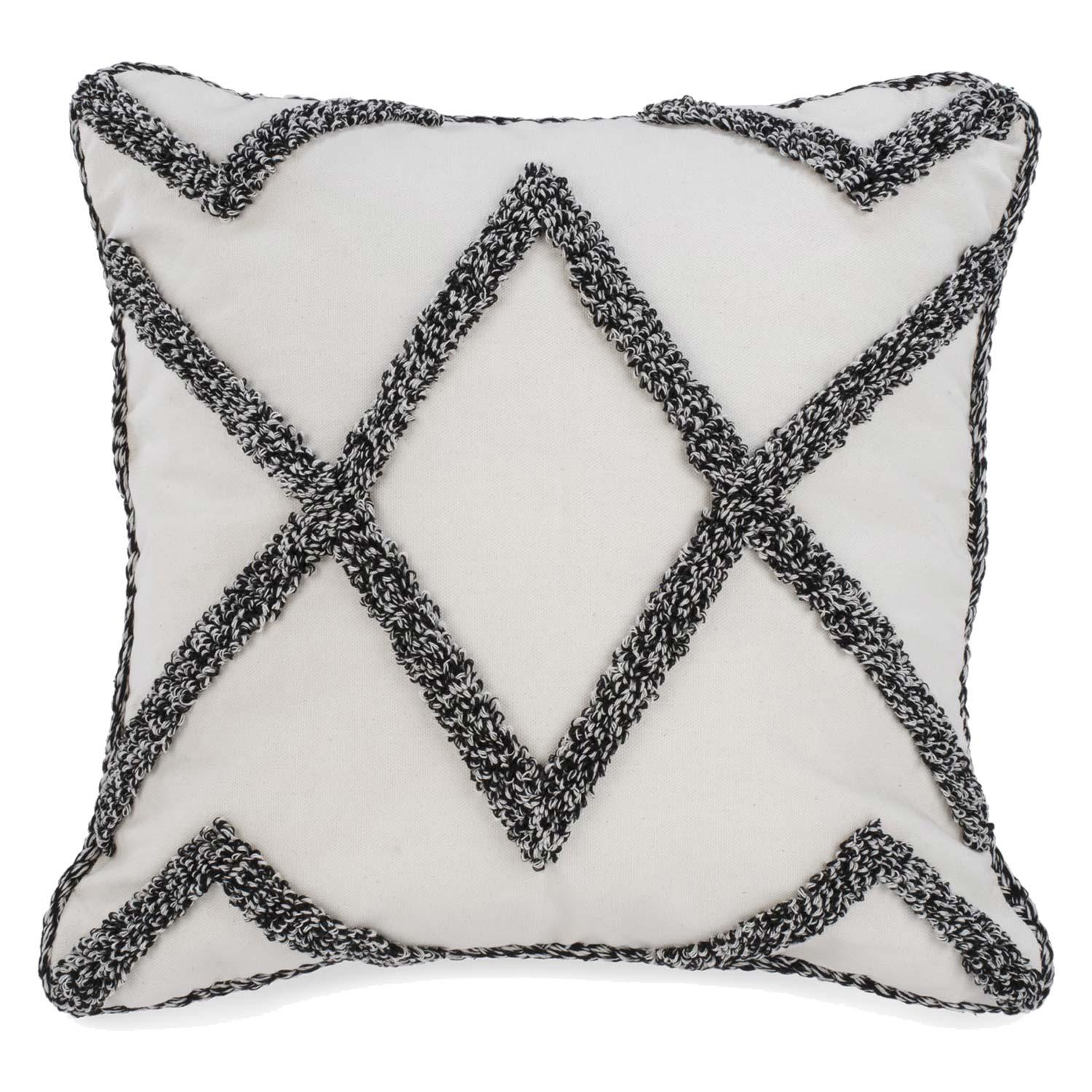Coussin motif noir et blanc