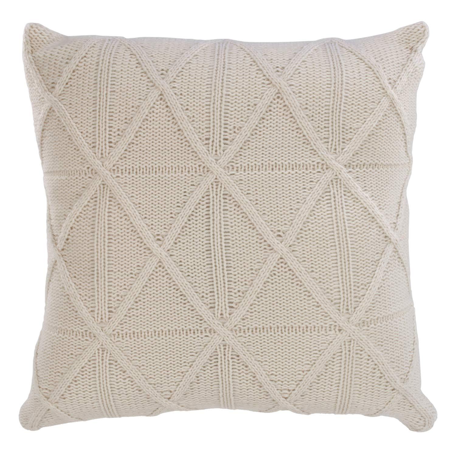 Coussin texturé tricoté ivoire
