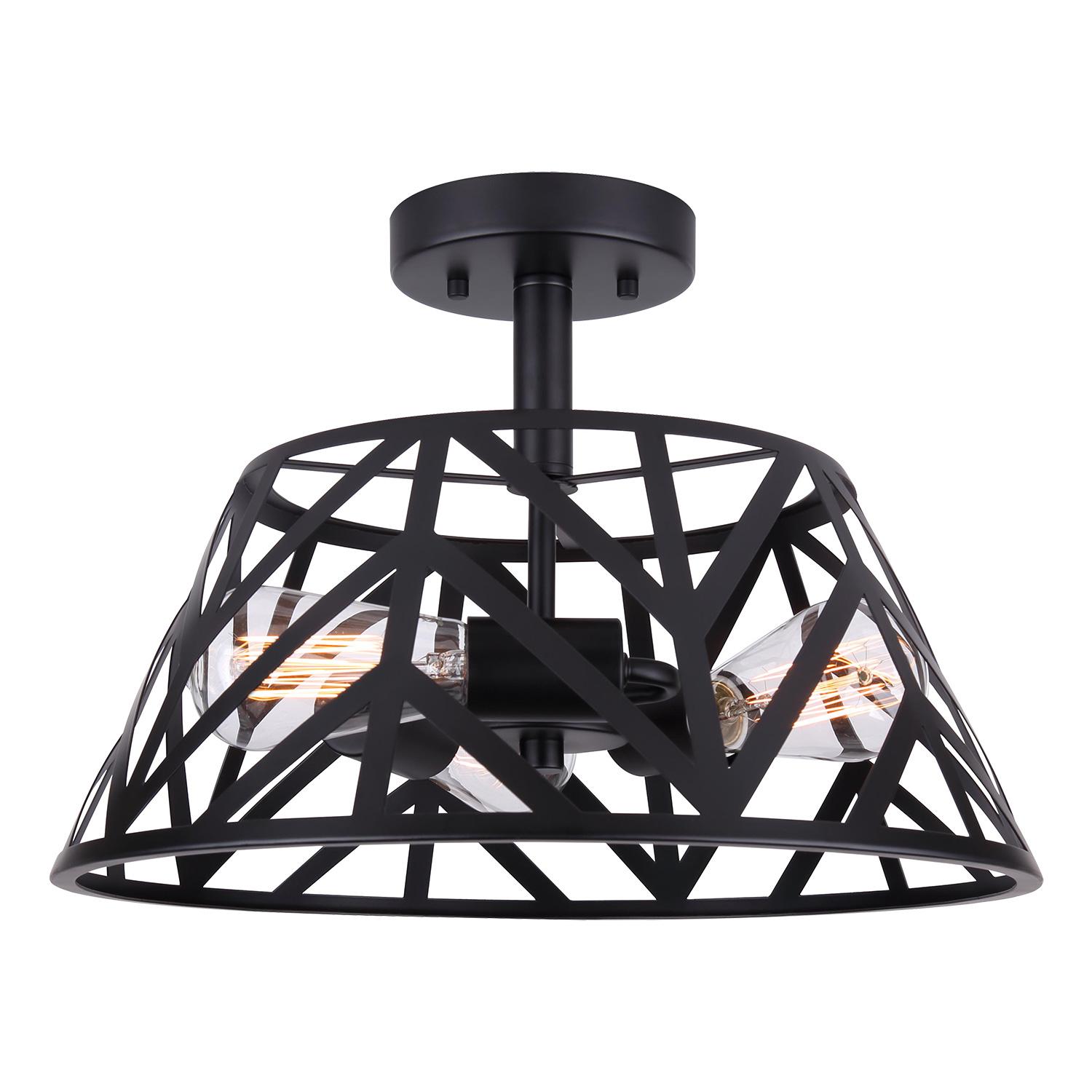 Maud 16" Black Semi Flush Mount