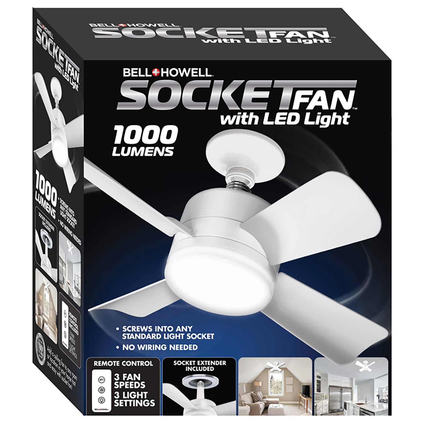Lumière LED SocketFan Bell+Howell avec télécommande
