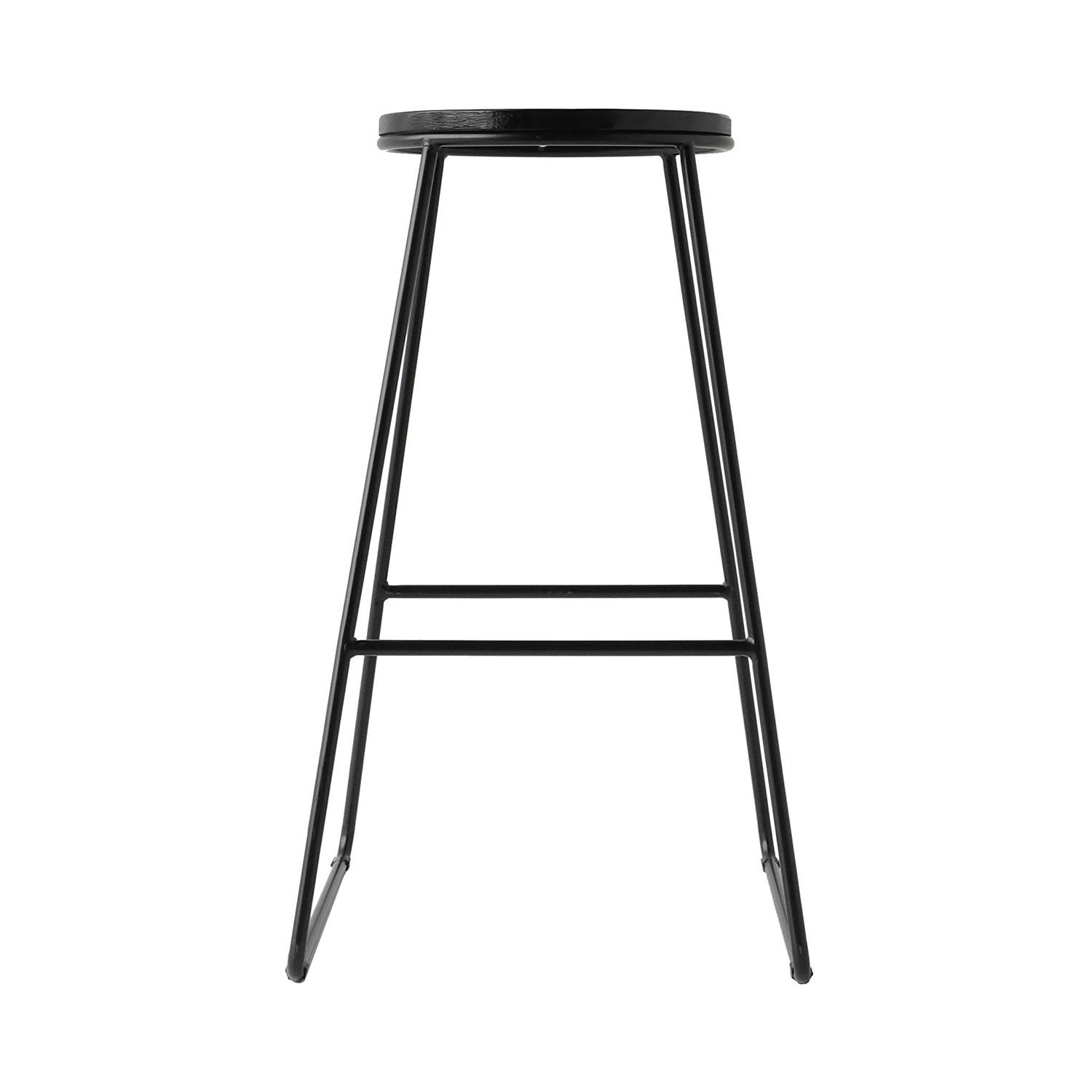 Tabouret de comptoir avec siège en bois noir