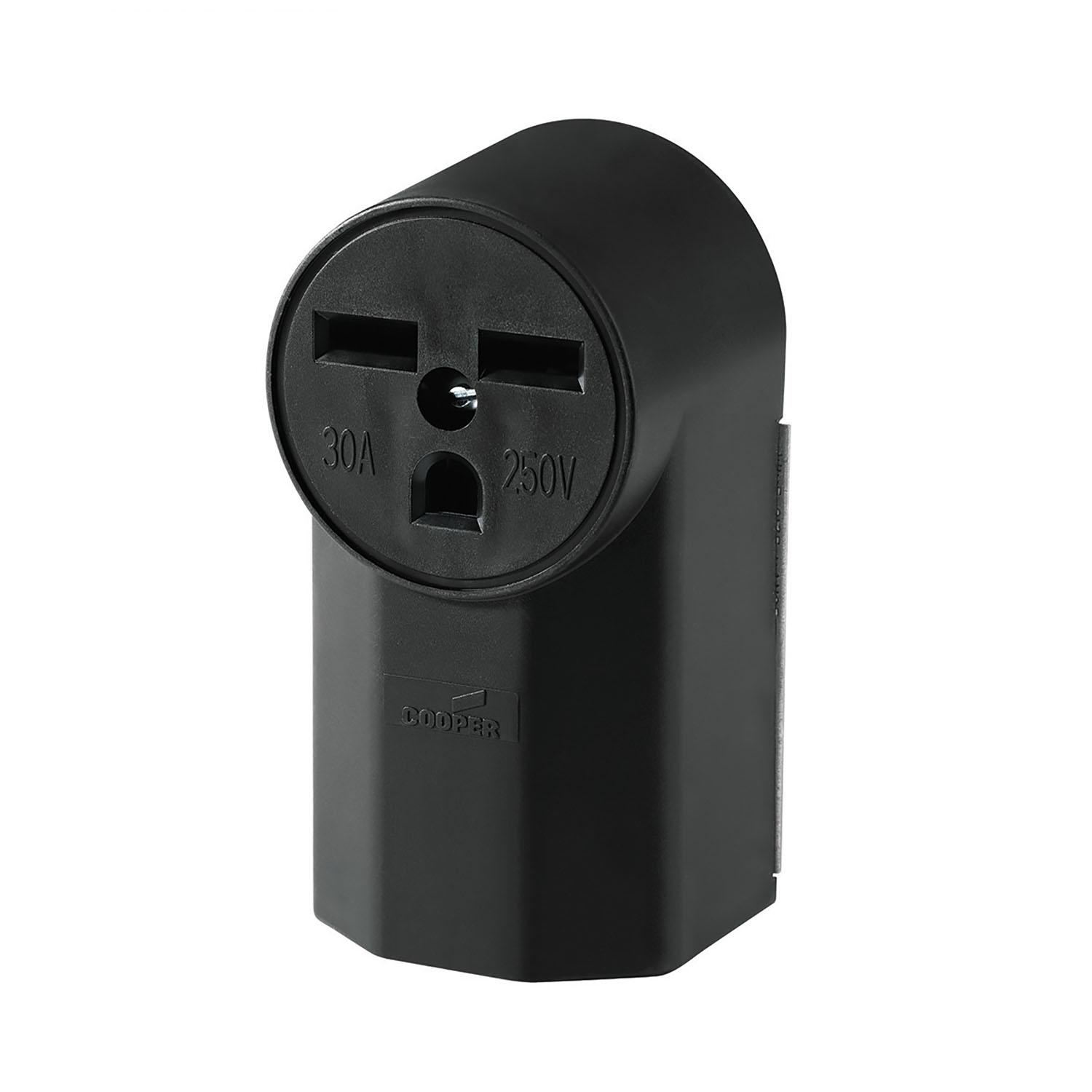50 A Black Straight Blade Stove Power Receptacle