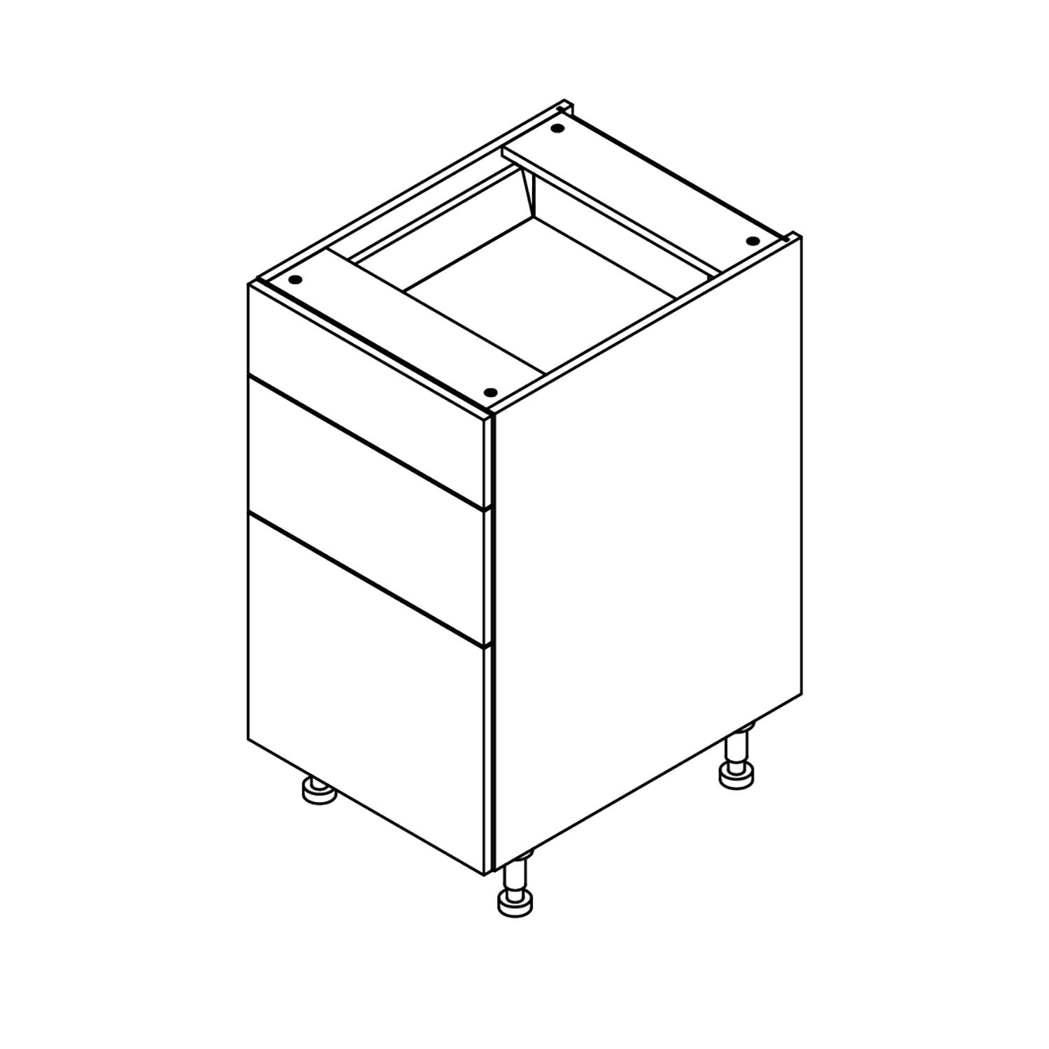18" 3 Drawer Base Cabinet Thermfoil