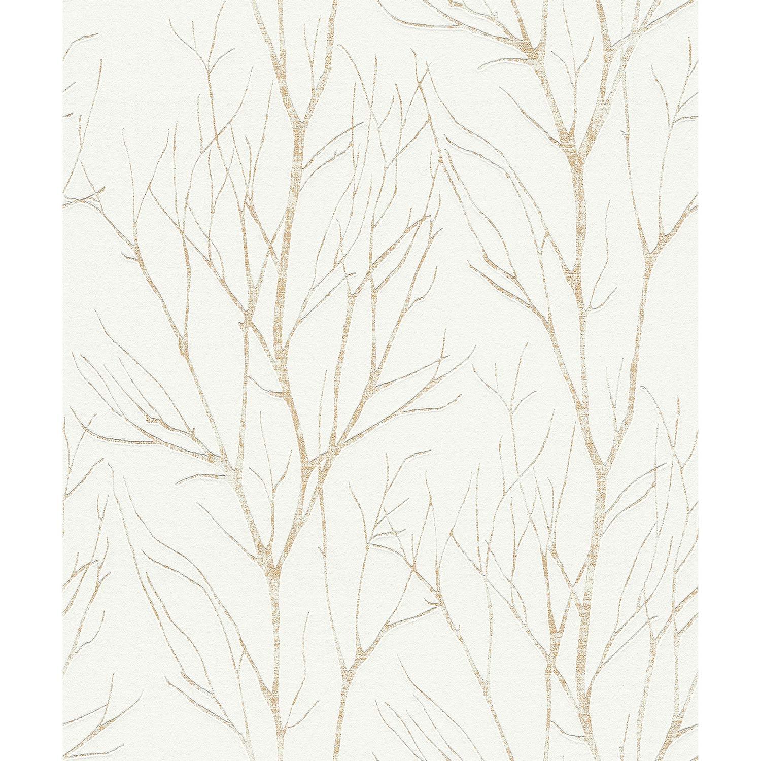 Papier Peint Métallique Arbre Diani Or