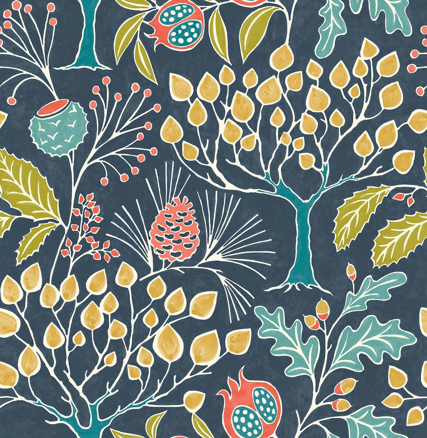 Papier peint autocollant Groovy Garden Navy