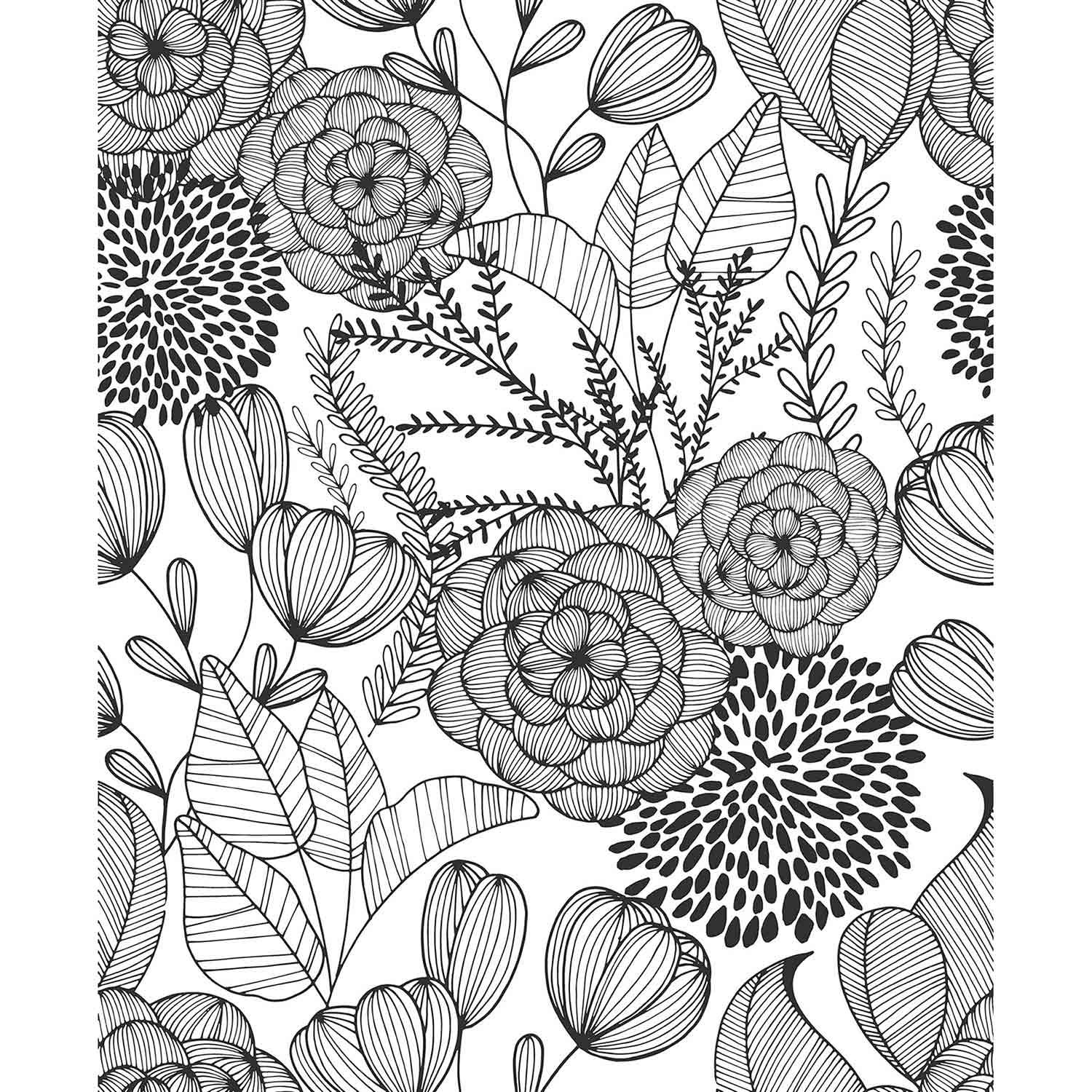 Papier peint autocollant Black Secret Garden