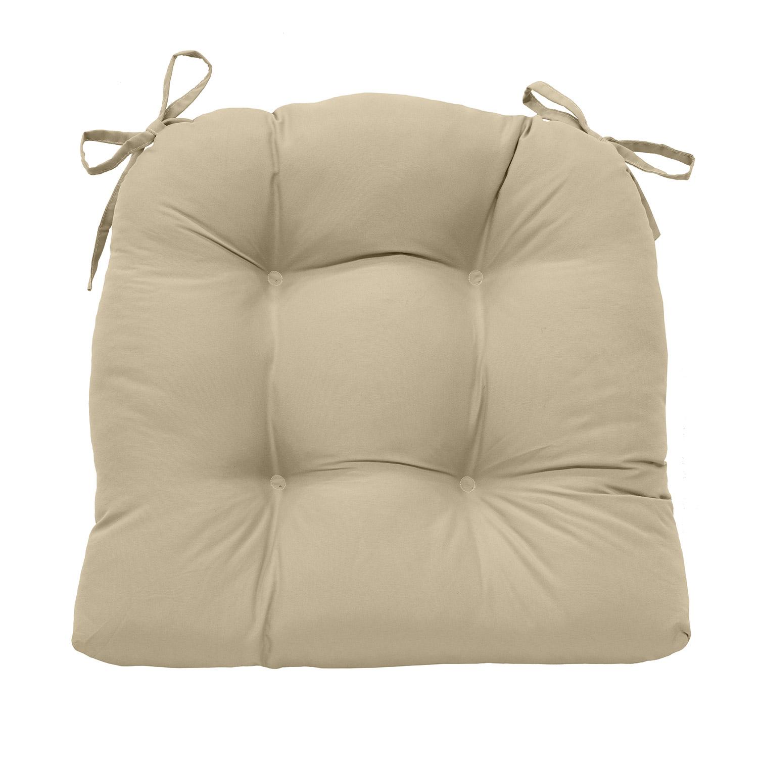 15" x 15" Tufted Chair Pad With Ties-Assorted