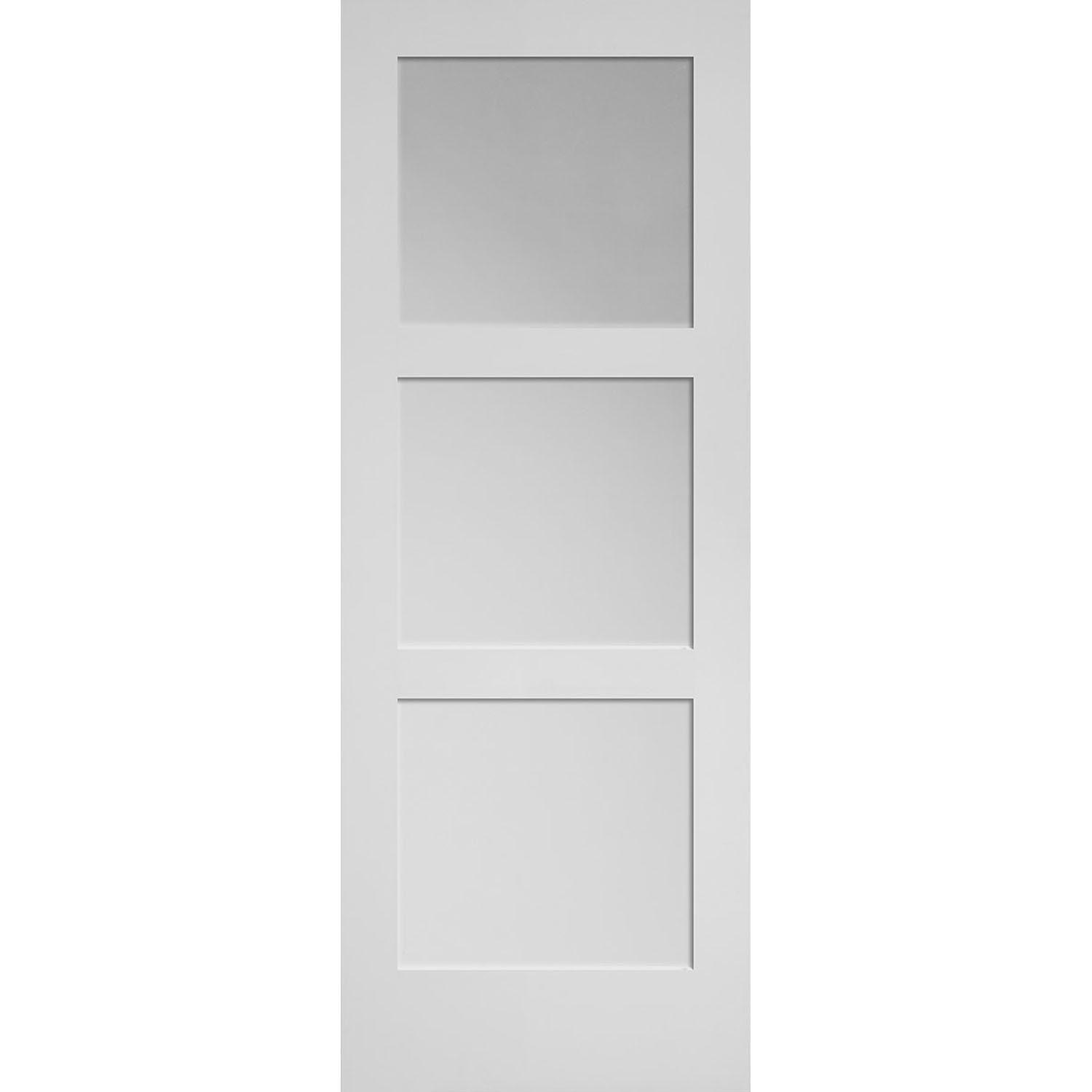 30" x 80" 3 Panel Clear Interior Door