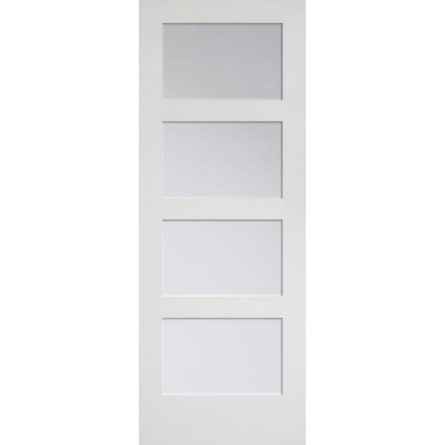 36" x 80" 4 Panel Clear Interior Door