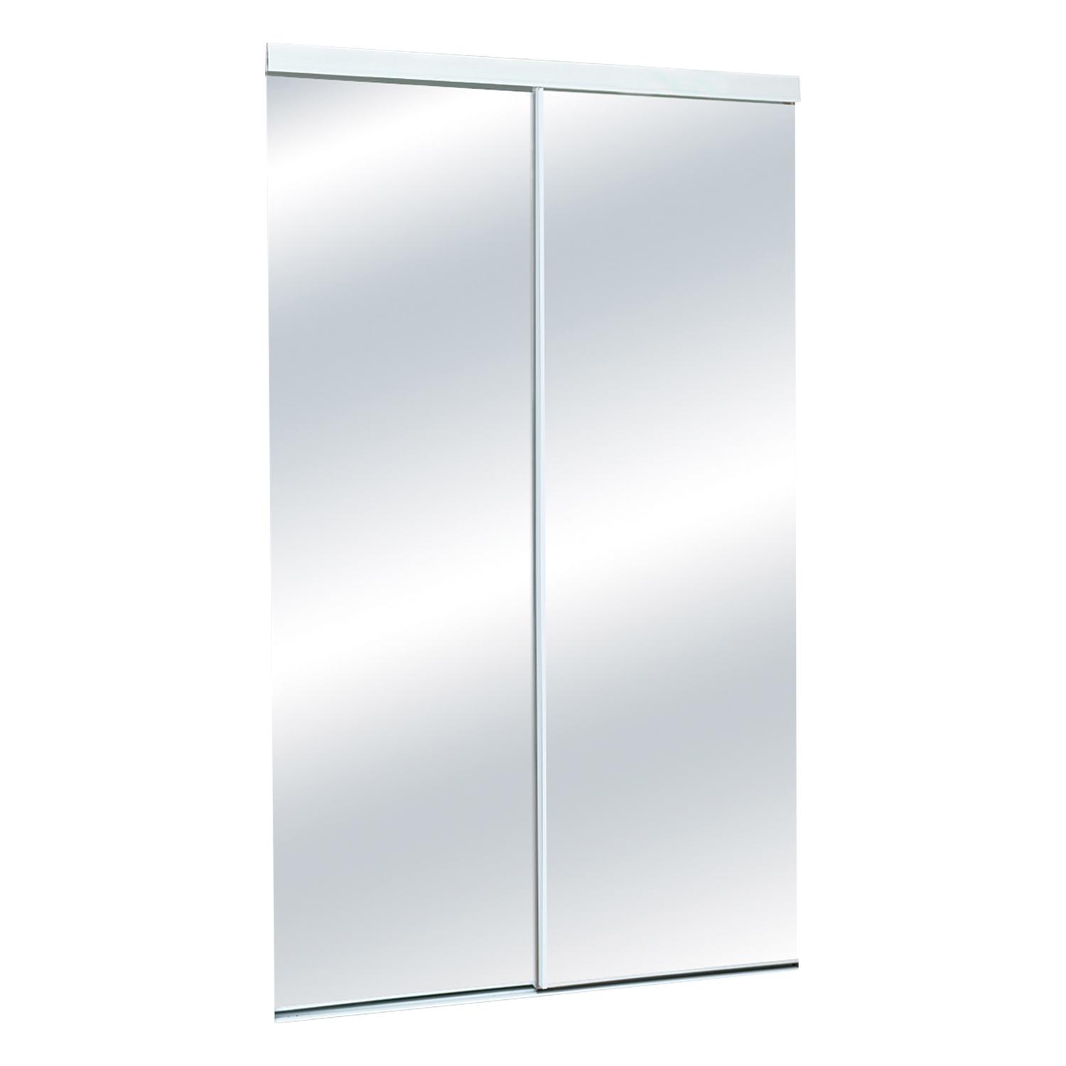 Sliding Clear Mirror Frameless White 60" x 80 1/2"