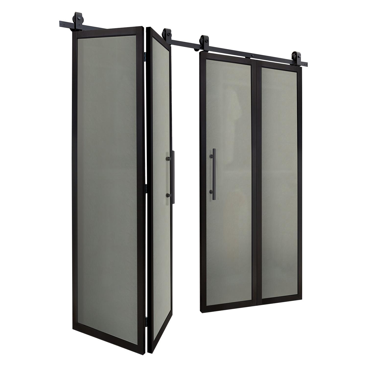 Traditional Slider With Strip Mirror Insert 60" x 80-1/2"