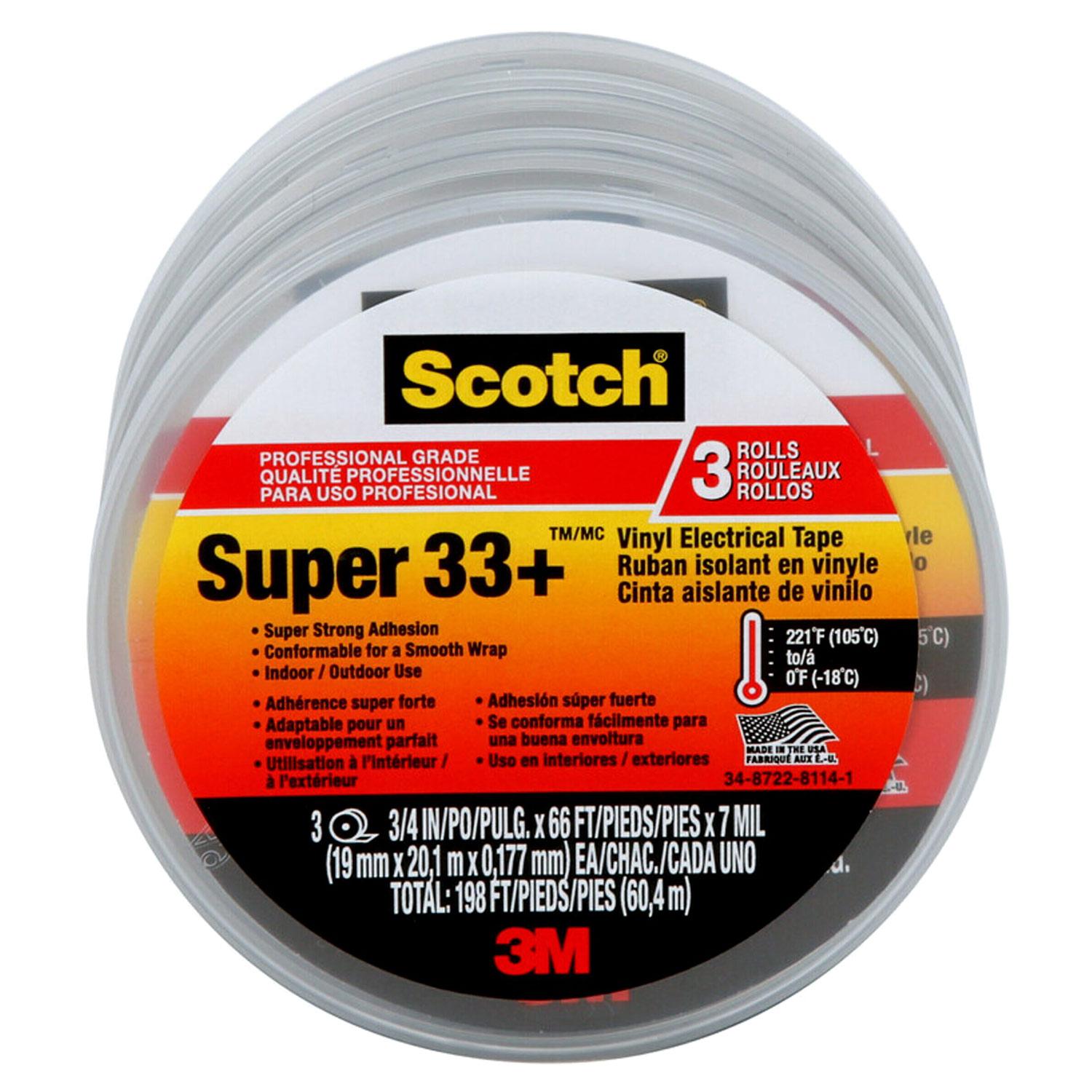 Ruban électrique vinyle Scotch Super 33+ pro - 3/paquet
