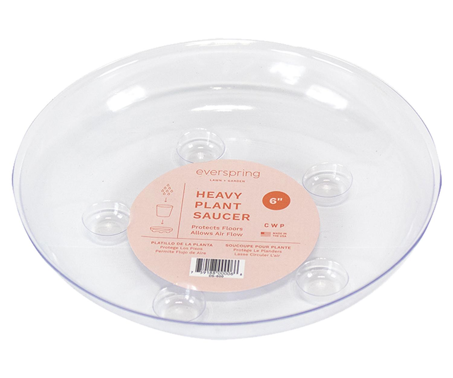 Soucoupe transparente robuste 6"