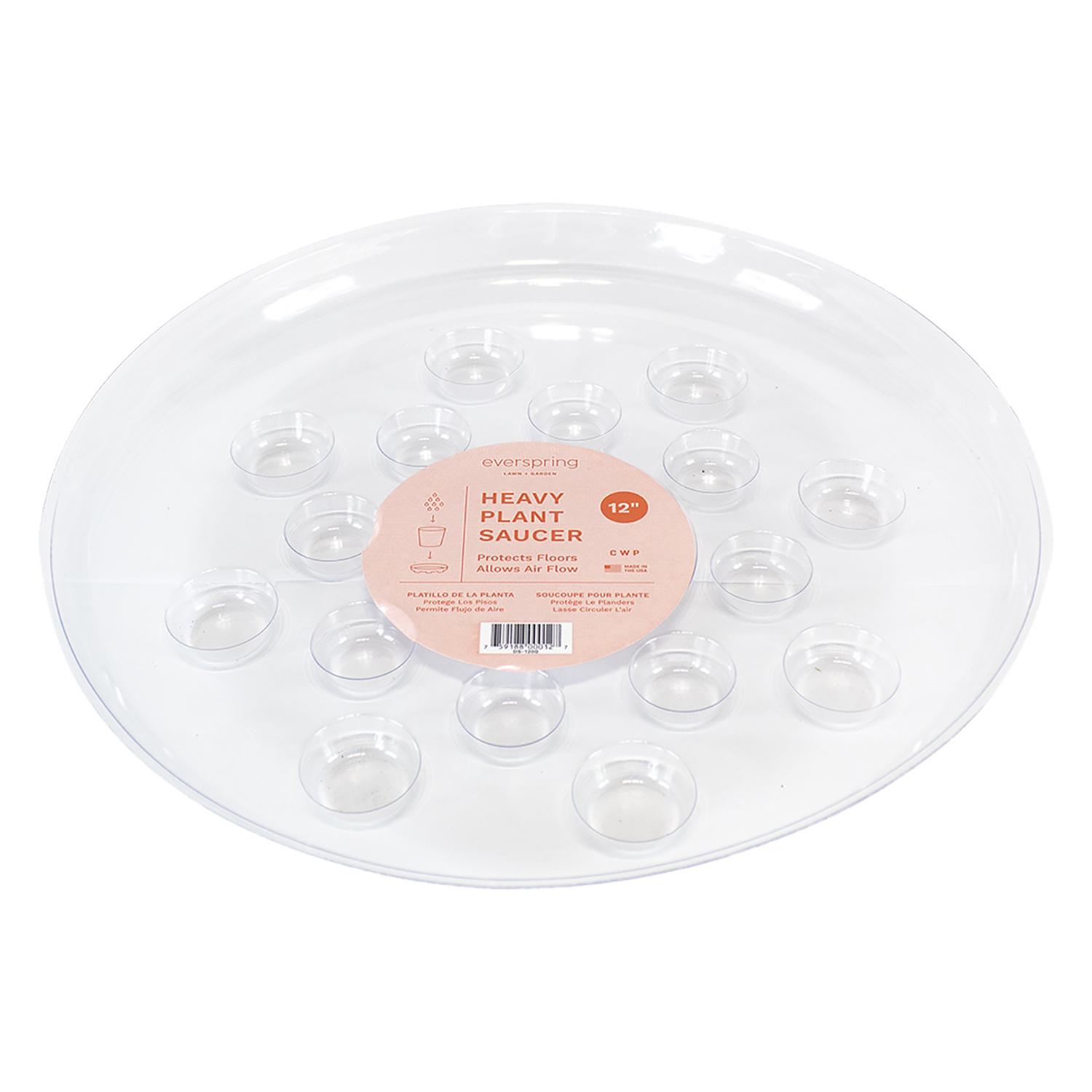 Soucoupe transparente robuste 12"