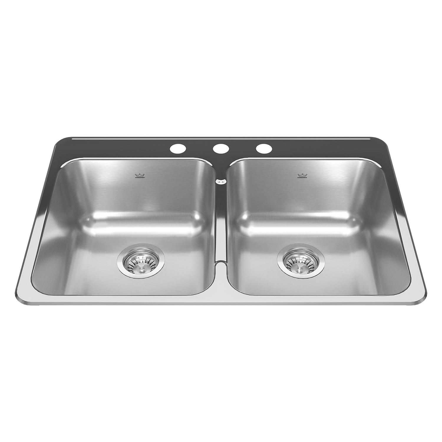 Double Bowl Kitchen Sink 20" x 31" x 7"