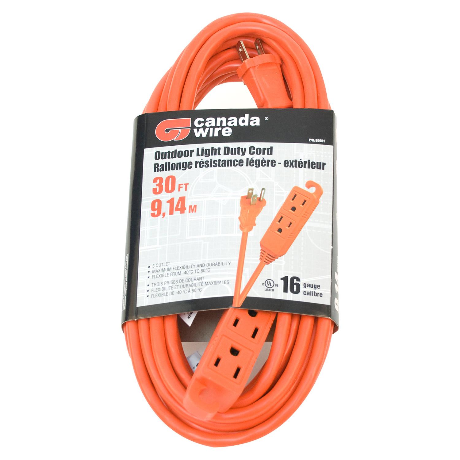 Cordon de Rallonge Extérieur Orange 3 Prises 16/3 9.14M