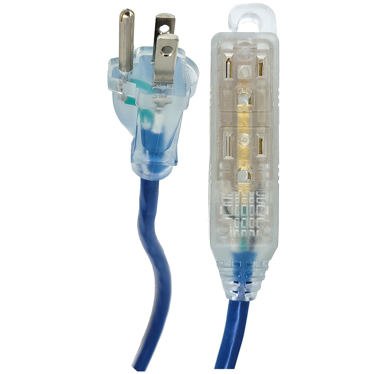 3 Outlet 16/3 Blue Block Heater Cord 1.98M