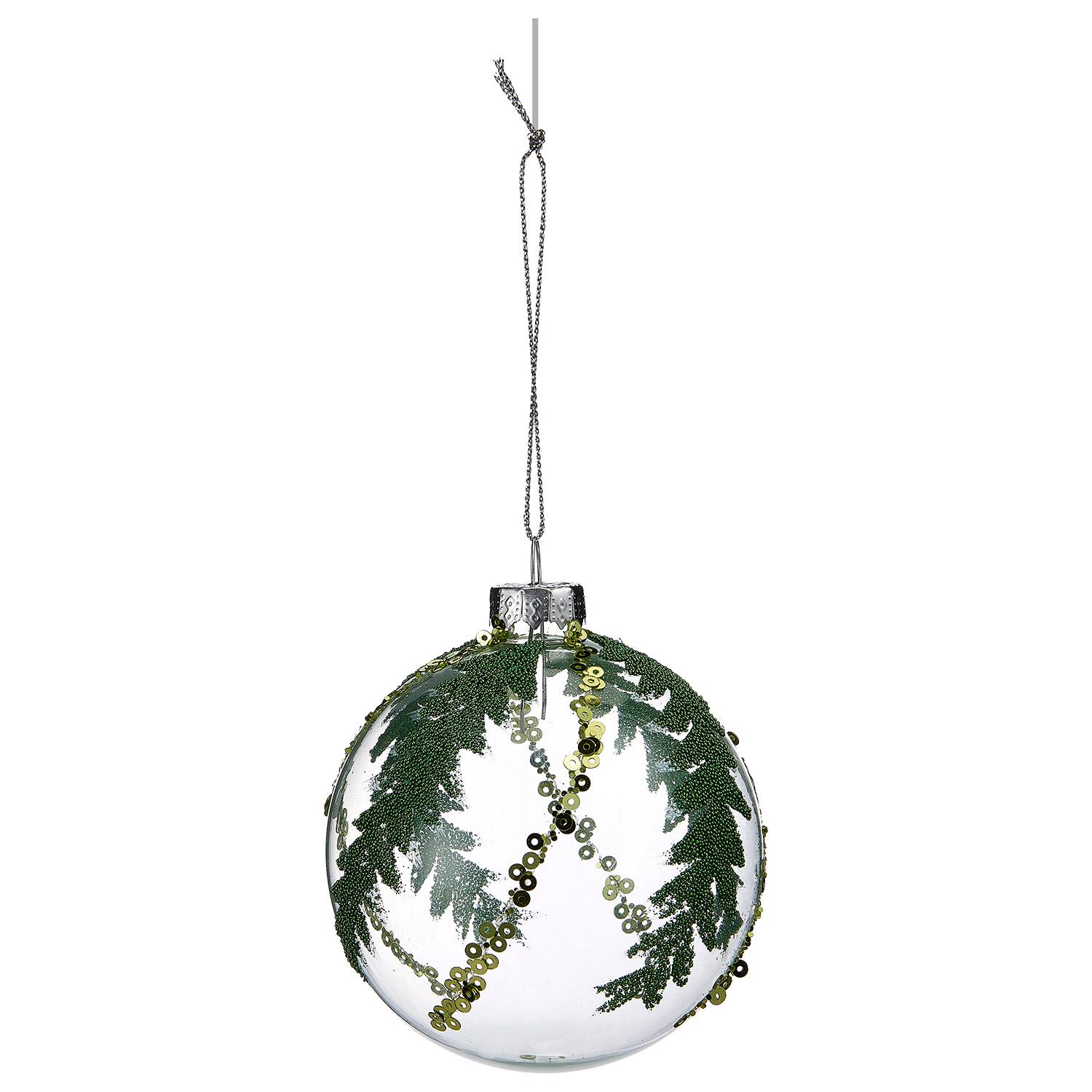 Green and White Leaf Ornament