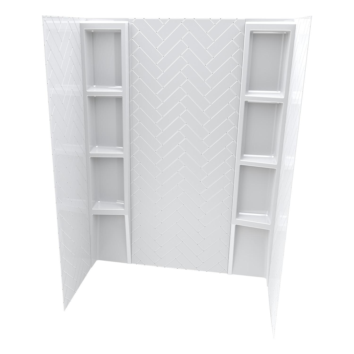 80" Chevron Wall Acryic Applique Tub Surround