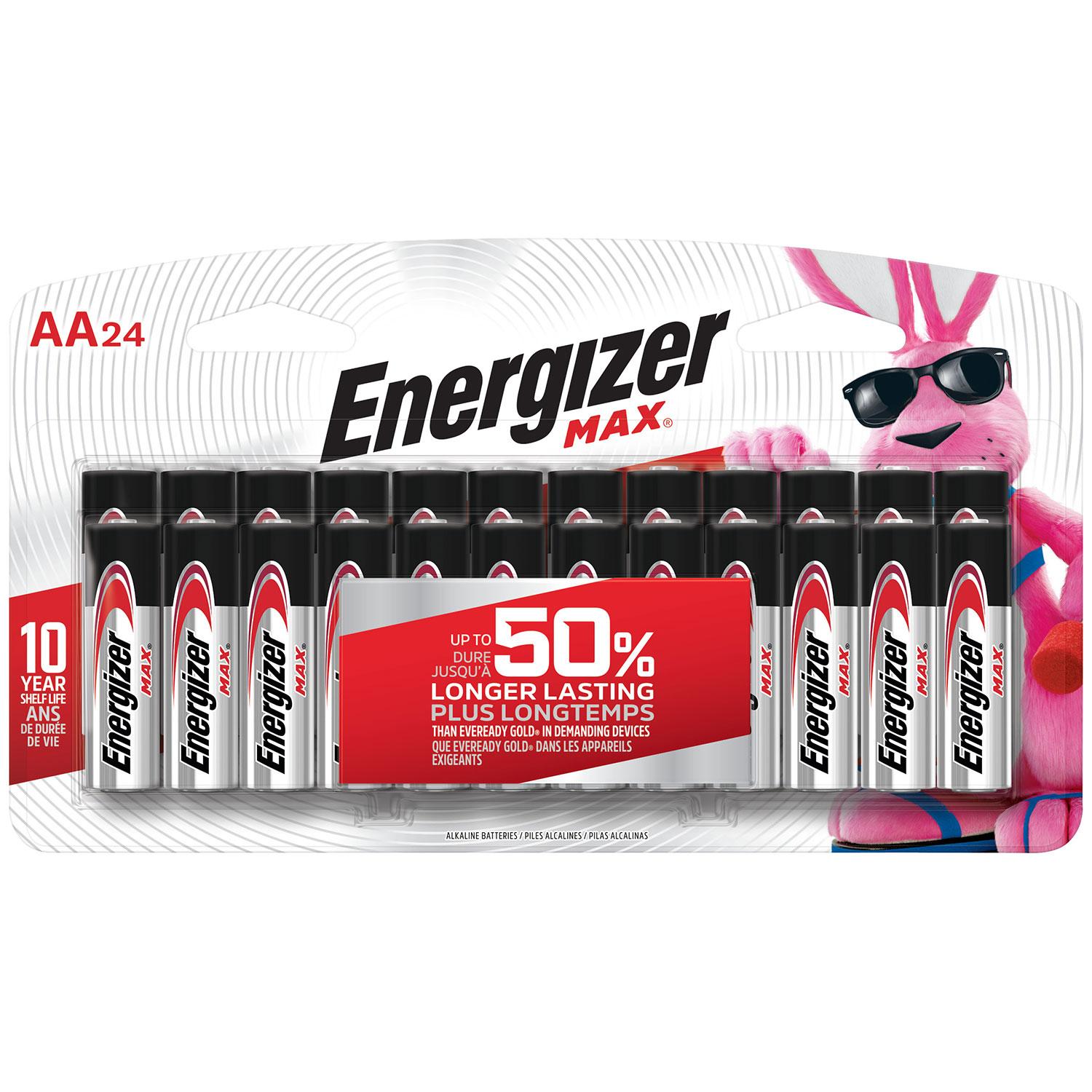 Pile alcaline Energizer Max AA (24/paquet)