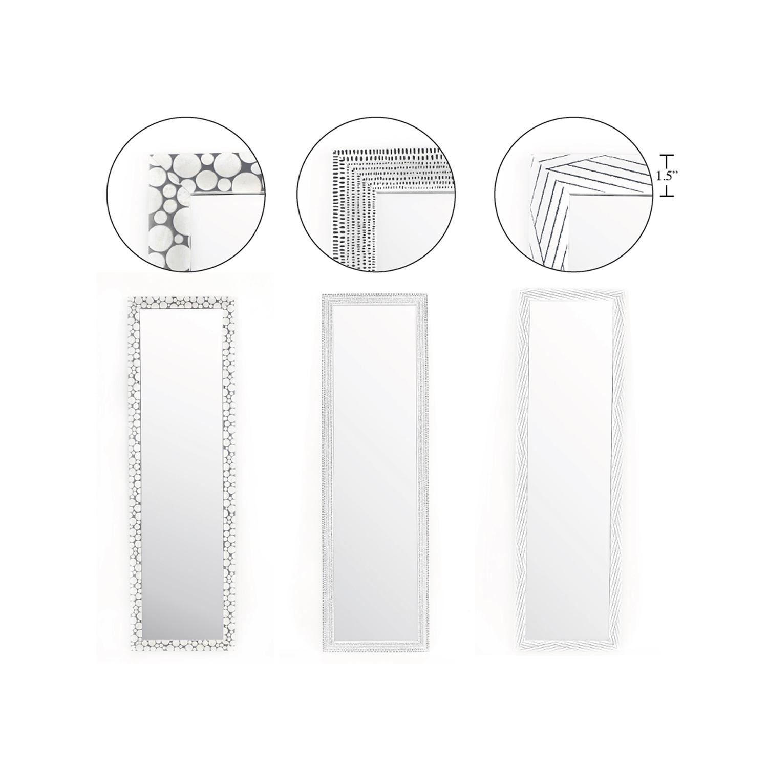 Miroirs de porte à motifs assortis 15" x 51"