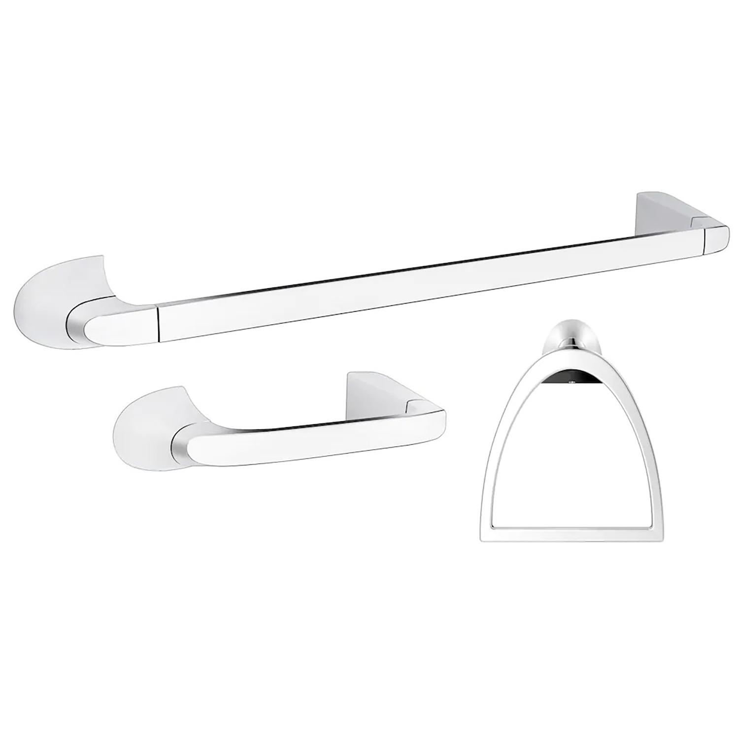 Karci 3 Piece Bath Accessories Kit-Polished Chrome