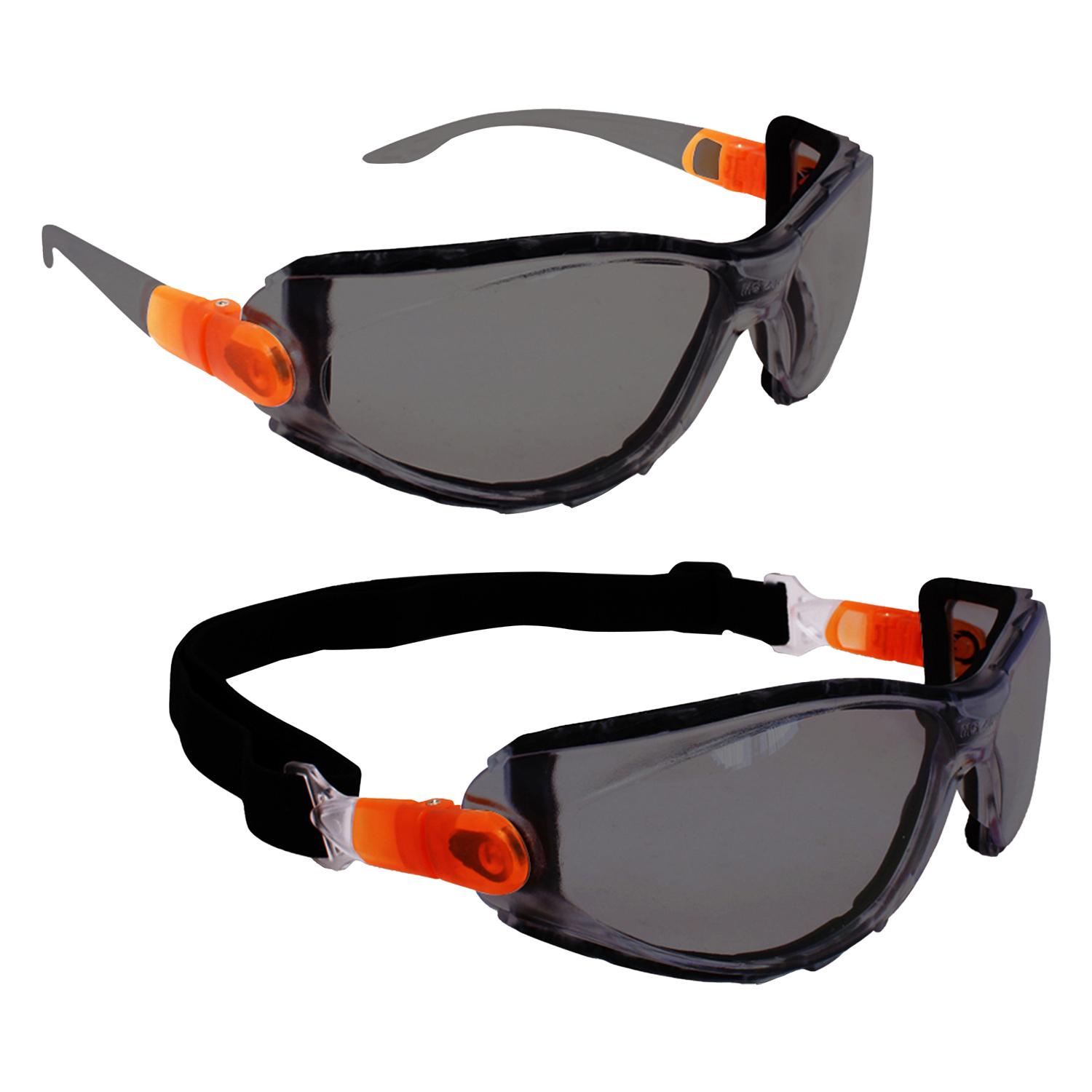 Lunettes de sécurité fumées avec bras/bande interchangeables