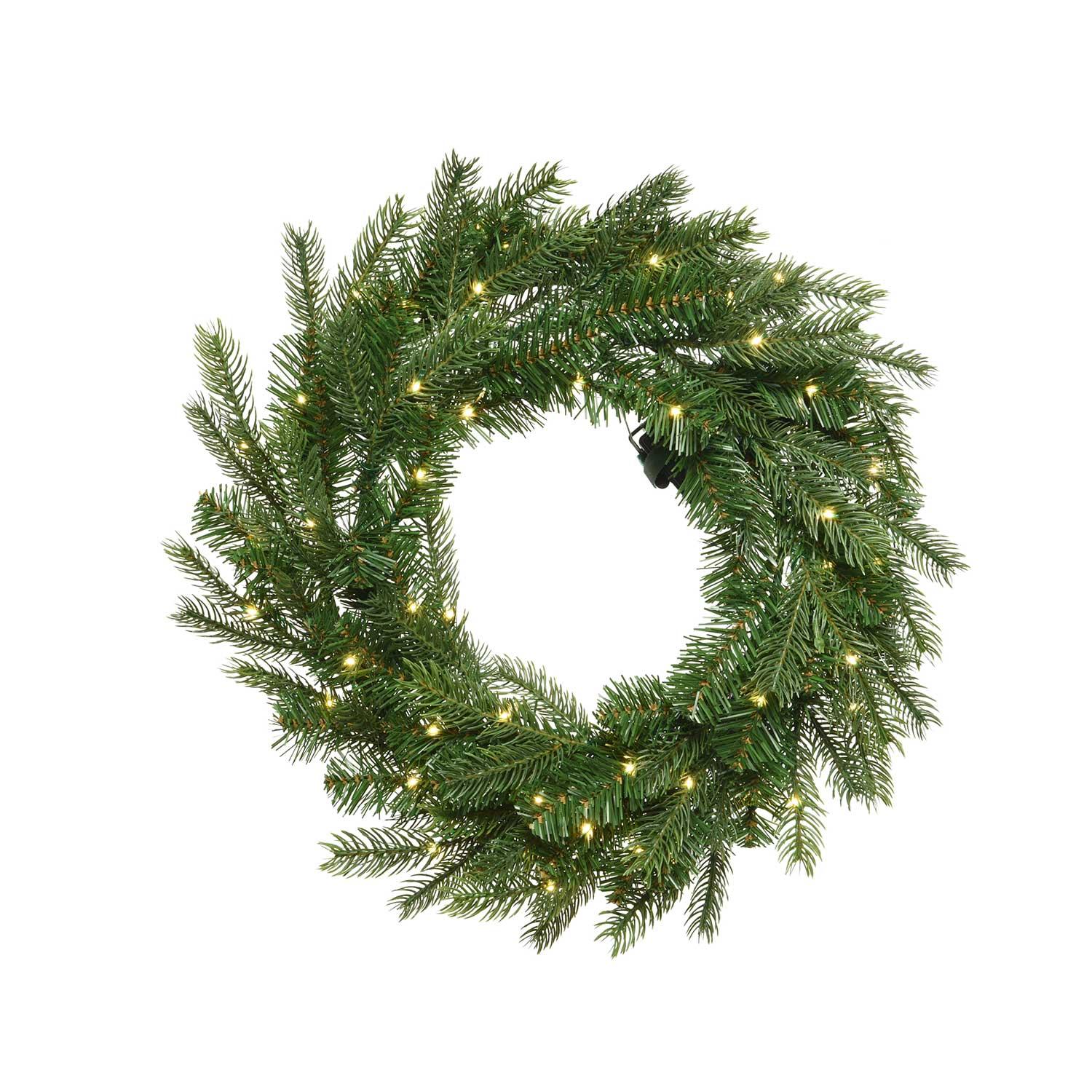 Grandis Fir Wreath with Micro LED Lights 30"
